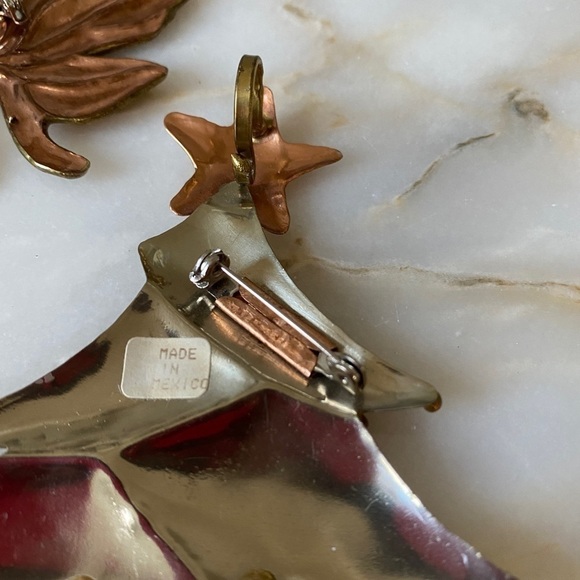 Maple Leaf/Holiday Brooch Copper Handmade Crude Thanksgiving/Holiday Pendant - Picture 6 of 13